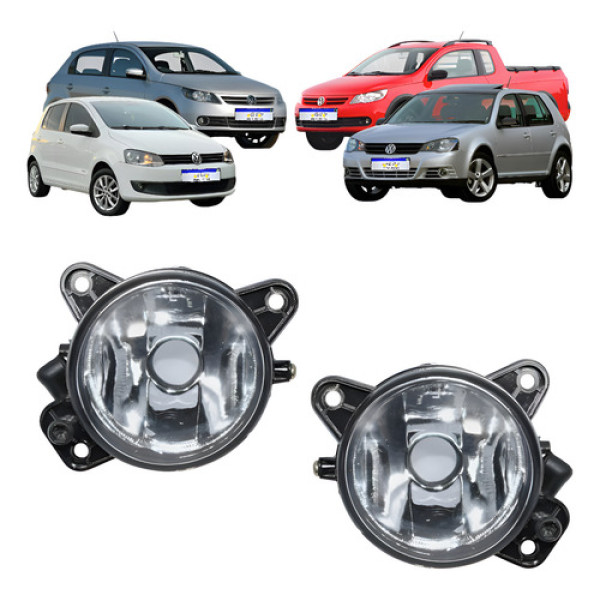 Farol Milha Gol Saveiro Voyage G5 Golf Polo Fox Spacefox Par Cristal