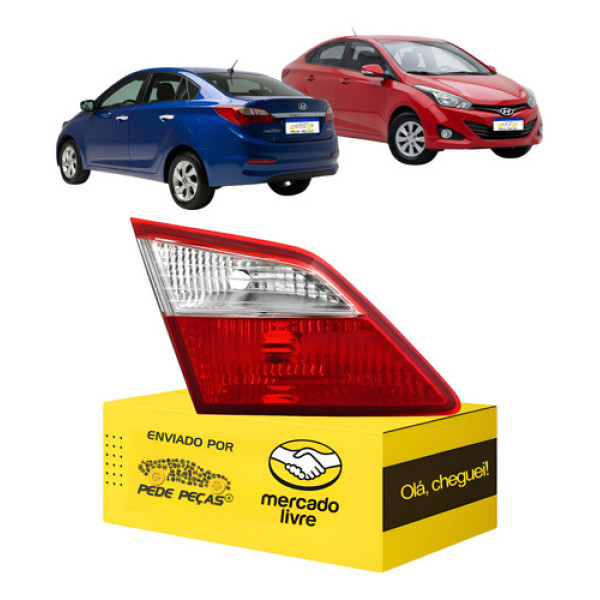 Lanterna Tampa Hb20 Sedan 2013 2014 2015 16 17 2018 2019 L.e Esquerdo/motorista Vermelho Cristal