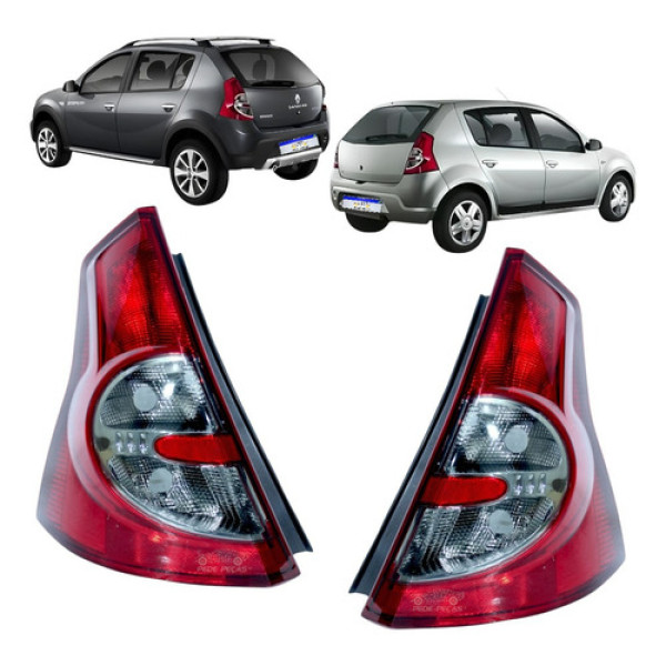 Par Lanterna Renault Sandero Stepway Fume 2008 A 2011 Nova