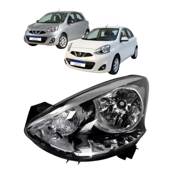Farol Esquerdo Nissan March 2015 A 2020 Sv Sl S Conforto Rio
