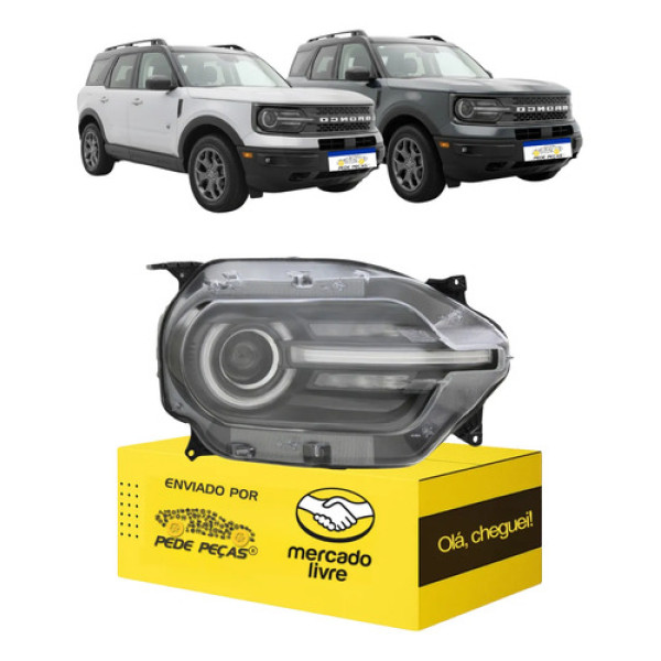 Farol Ford Bronco Sport 2021 2022 2023 2024 2025 Novo Ld Direito/passageiro
