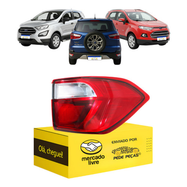 Lanterna Ecosport 2013 2014 2015 2016 2017 18 19 20 2021 L.d Vermelho