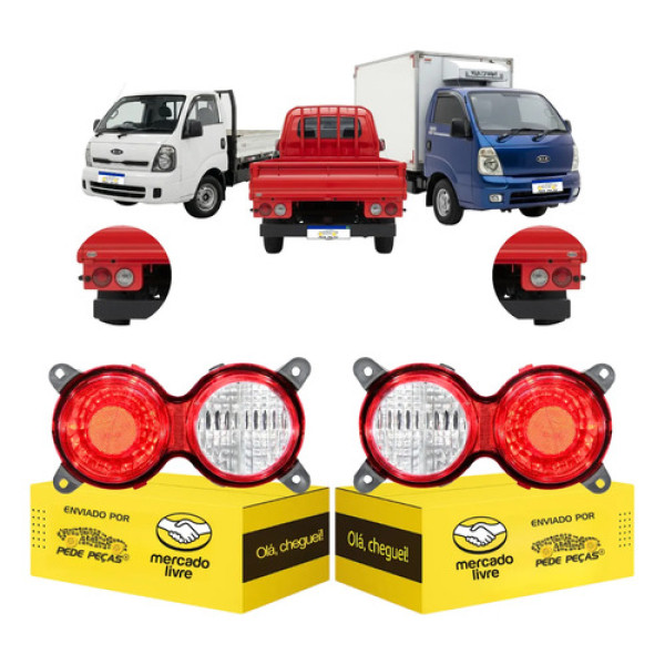 Par Lanterna Kia Bongo 2006 2007 2008 2009 2010 A 2026 Nova Ambos Lados Vermelho Cristal