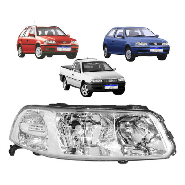 Farol Vw Gol Saveiro Parati G3 1999 A 2005 Foco Duplo Ld