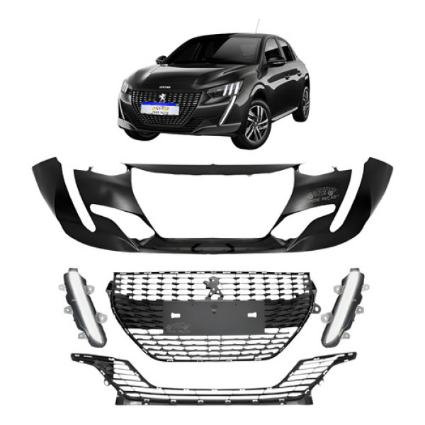 Kit Parachoque Peugeot 208 2020 A 2024 C/ Friso Preto Novo