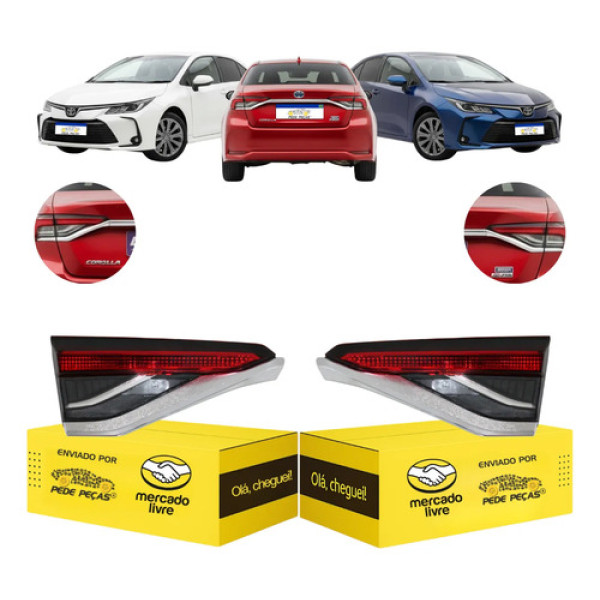 Lanterna Tampa Toyota Corolla Xei 2020 2021 A 2026 S/led Par Ambos Lados Vermelho