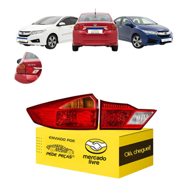 Par Lanterna Esquerda Honda City 2015 2016 2017 Esquerdo/motorista