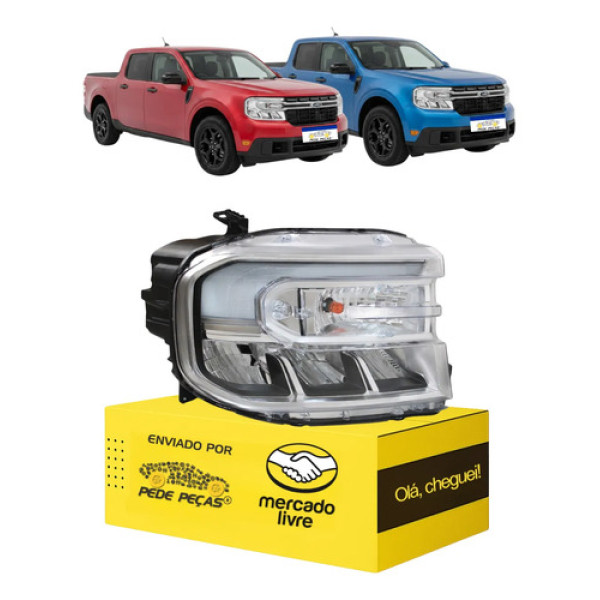 Farol Ford Maverick 2022 2023 2024 Com Led/drl L.d Direito/passageiro