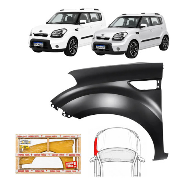Paralama Kia Soul 2009 A 2014 C/furo Ex U.153 Novo Le