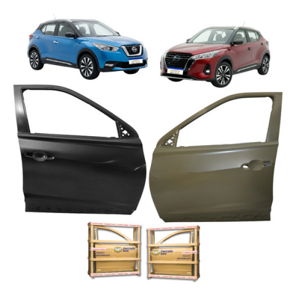 Par Porta Dianteira Kicks 2017 18 19 20 2021 2022 2023 2024 Dianteira Ambos Os Lados Cinza/preto