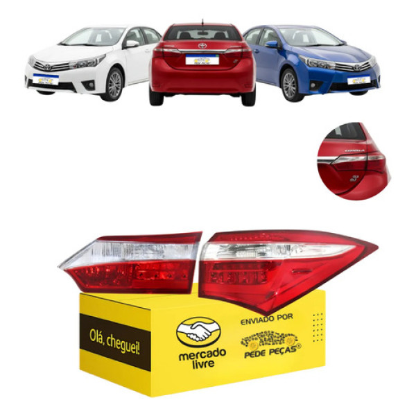 Kit Lanternas Canto Tampa Corolla 2015 2016 2017 C/led L.d Direito/passageiro Cristal