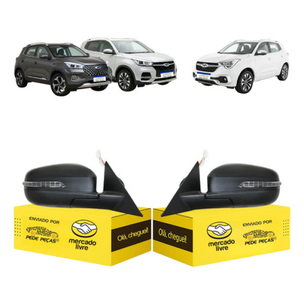 Retrovisor Tiggo 5x 2019 A 2026 C/rebatimento S/câmera Par