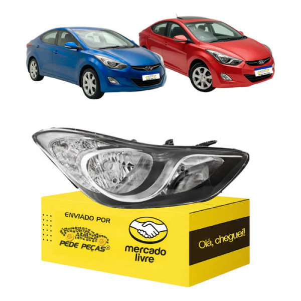 Farol Elantra Gls 2011 2012 2013 2014 2015 2016 Manual Ld Direito/passageiro