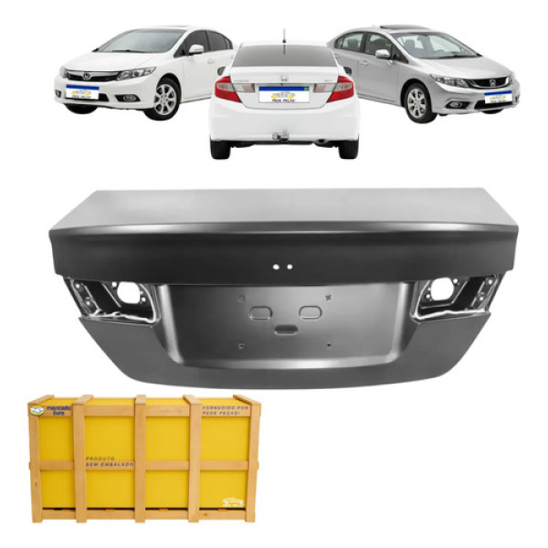 Tampa Traseira Honda Civic 2012 2013 2014 2015 2016 Novo Preto