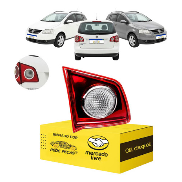 Lanterna Traseira Tampa Spacefox 2006 07 A 2010 Cristal Le Esquerdo/motorista Vermelho Cristal