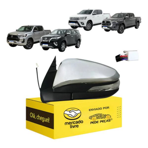 Retrovisor C/pisca Eletrico Toyota Hilux 2016 17 A 2026 Le Esquerdo/motorista