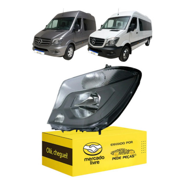 Farol Esquerdo Sprinter 2017 2018 2019 Elétrico C/motor Novo Esquerdo/motorista