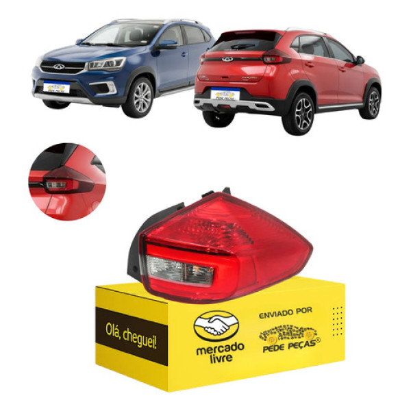 Lanterna Sinaleira Tiggo 2 2018 2019 2020 A 2022 C/led Ld Direito/passageiro Cristal