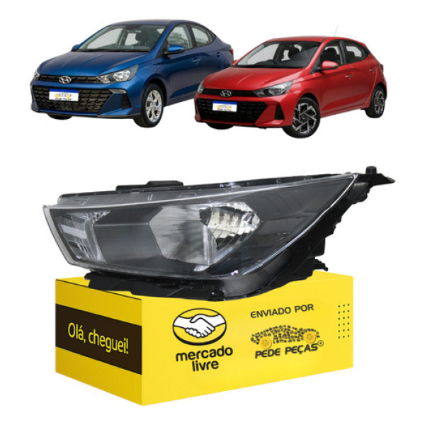 Farol Esquerdo Hb20 2023 2024 2025 2026 Hatch Sedan Direito/passageiro