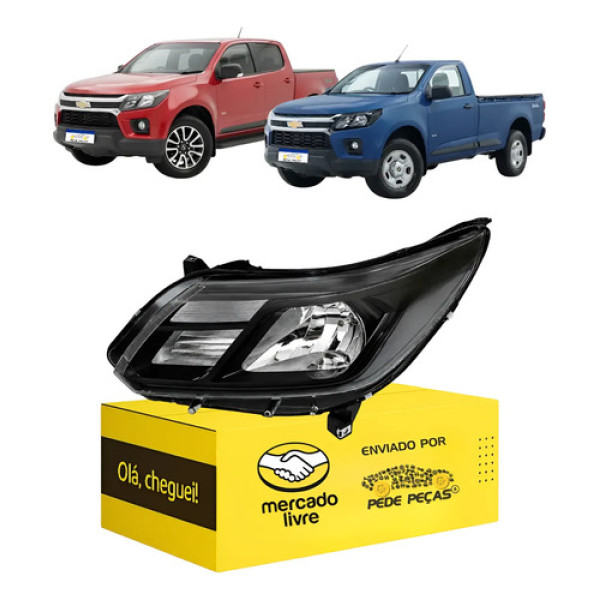 Farol S10 2017 2018 A 2023 Esquerdo Sem Led Novo Esquerdo/motorista