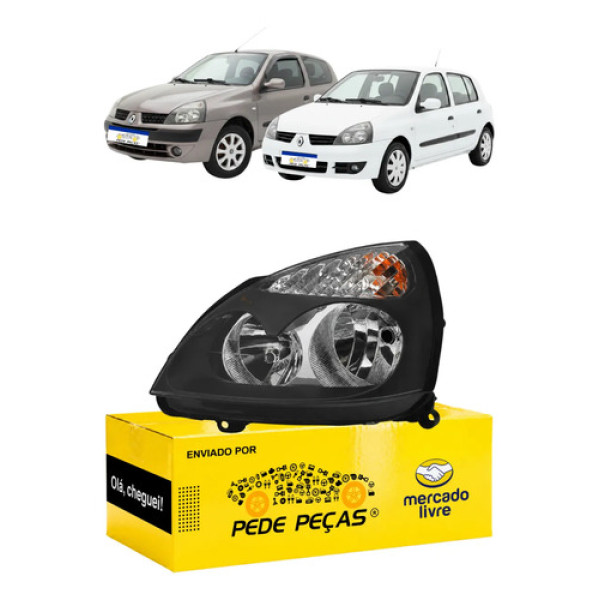 Farol Renault Clio 2004 05 06 07 0 09 A 2012 C/avaria Le Esquerdo/motorista