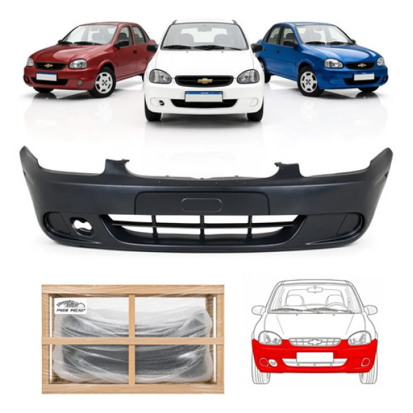 Parachoque Dianteiro Gm Corsa Classic Sedan Life 2008 2009 Preto