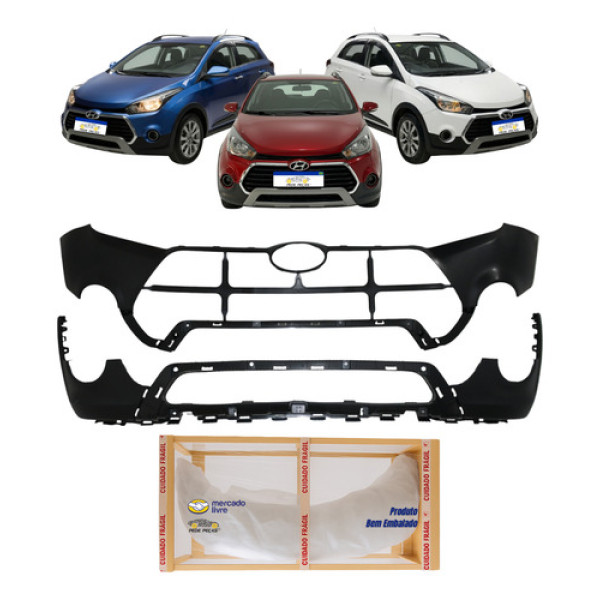Kit Parachoque Hb20x 2016 2017 2018 2019 C/spoiler Original Preto