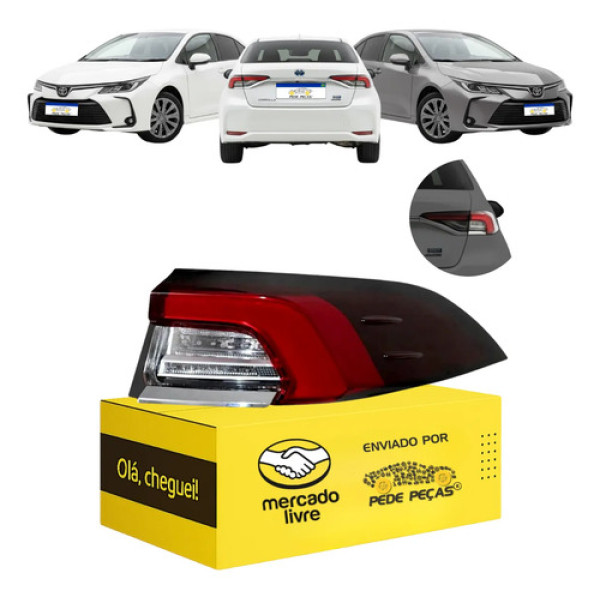 Lanterna Sinaleira Corolla 2020 A 2026 Canto C/led Ld Direito/passageiro Vermelho