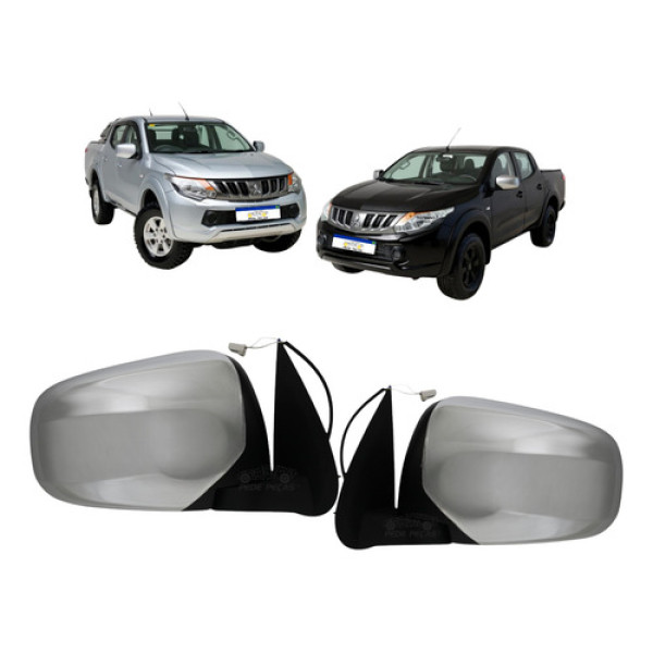 Retrovisor Elétrico Cromado Triton 2016 2017 A 2022 Par   Retrovisor Elétrico Cromado Triton 2016 2017 A 2022 Par