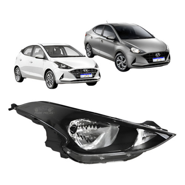 Farol Hyundai Hb20 Hb20s 2019 2020 2021 2022 Novo Ld - Direito/passageiro