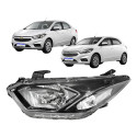 Farol Chevrolet Onix Prisma 2017 A 2021 Friso Cromado Led Le Esquerdo/motorista