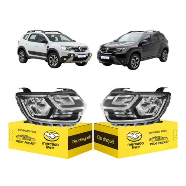 Par Farol Sinaleira Renault Duster 2021 22 23 2024 Com Led Ambos Lados