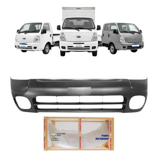 Parachoque Dianteiro Kia Bongo 2006 2007 2008 09 10 11 2012 Preto Liso Para Pintura
