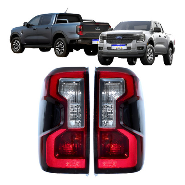 Par Lanterna Traseira Ranger Limited 2024 2025 2026 Novo Ambos Lados Fumê
