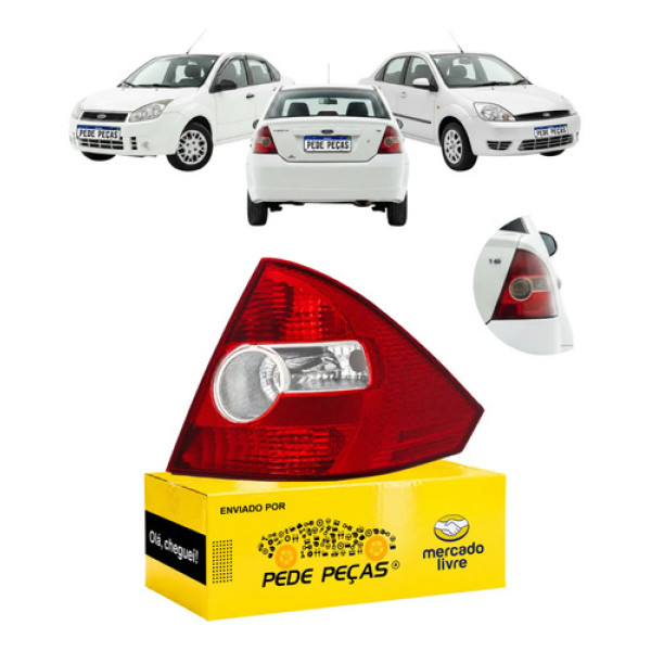 Sinaleira Traseira Ford Fiesta Sedan 2003 04 05 06 A 2010 Ld Direito/passageiro Vermelho Cristal
