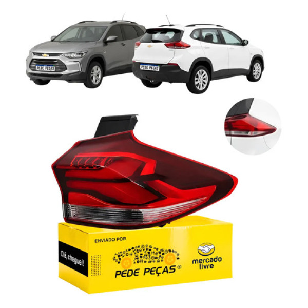Lanterna Canto Chevrolet Tracker 2020 21 22 A 2025 C/led Ld Direito/passageiro Vermelho Cristal