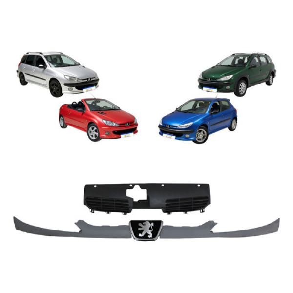Bigode Grade Peugeot 206 Sw Hatch Escapade 1999 A 2010 Cinza/ Preto Fosco Bigode Grade Peugeot 206 Sw Hatch Escapade 1999 A 2010 Cinza/ Preto Fosco
