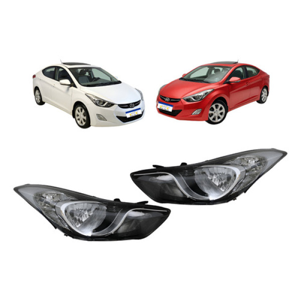 Par Farol Hyundai Elantra 2011 A 2014 Cromado Manual Novo Ambos Lados