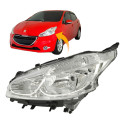 Farol Peugeot 208 2013 2014 2015 2016 2017 Cromado Novo Le - Esquerdo