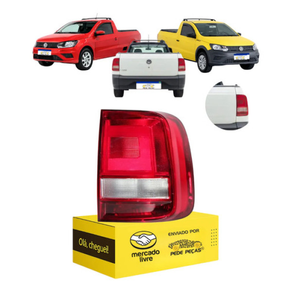 Lanterna Traseira Saveiro G7 2017 A 2023 Cristal Ld Direito/passageiro Vermelho