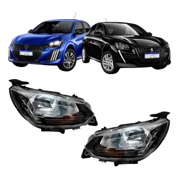 Farol Peugeot 208 2020 2021 2022 2023 2024 2025 Sem Led Novo