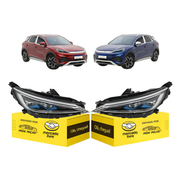 Par Sinaleira Farol Byd Yuan Plus 2023 24 25 2026 Full Led Ambos Lados