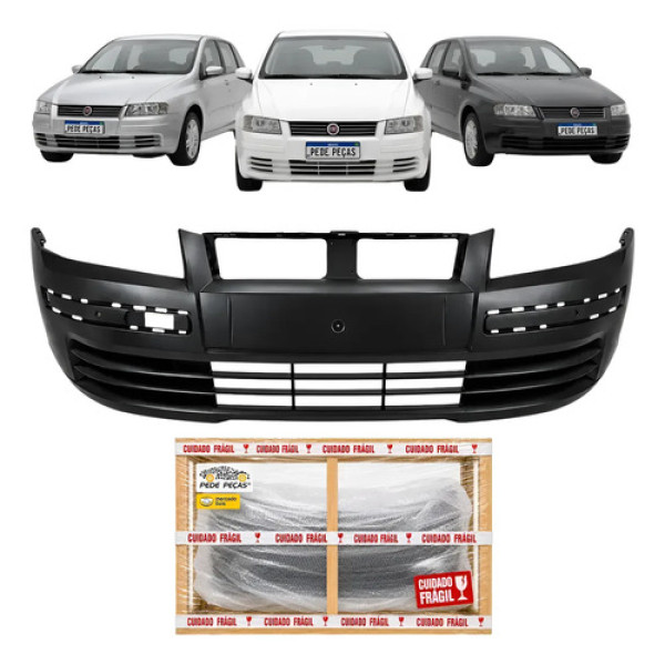 Parachoque Dianteiro Fiat Stilo 2003 2004 2005 2006 2007 Preto Liso Para Pintura