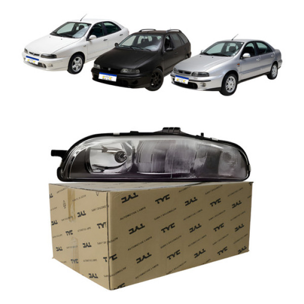 Farol Fiat Marea Brava 1998 A 2007 Fume Raiado Elétrico