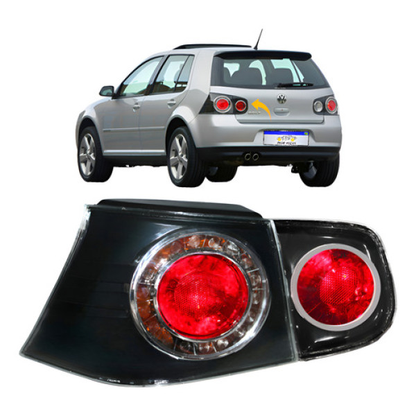 Lanterna Volkswagen Golf 2008 2009 2010 2011 2012 2013 L.e Esquerdo Preto
