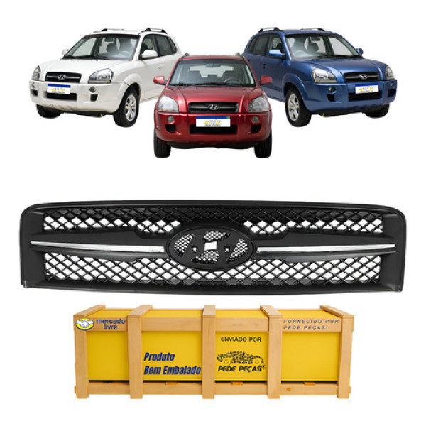 Grade Do Capo Tucson 2005 2006 2007 2008 Nova Cromada Preto Cromado