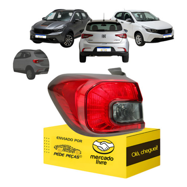 Lanterna Argo 2018 2019 2020 2021 22 23 24 25 2026 L.e Fume Esquerdo/motorista Vermelho/fume