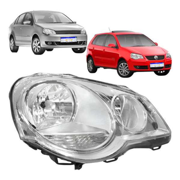 Farol Volkswagen Polo 2007 2008 2009 2010 2011 2012 A 14 L.d Direito