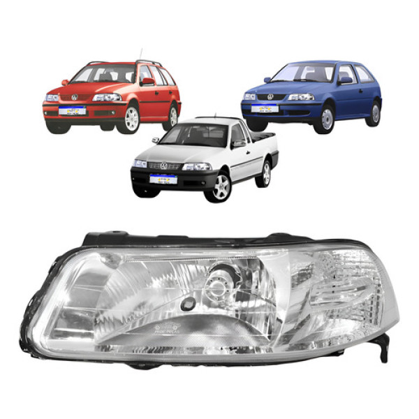 Farol Vw Gol Saveiro Parati G3 1999 A 2005 Foco Simples Le