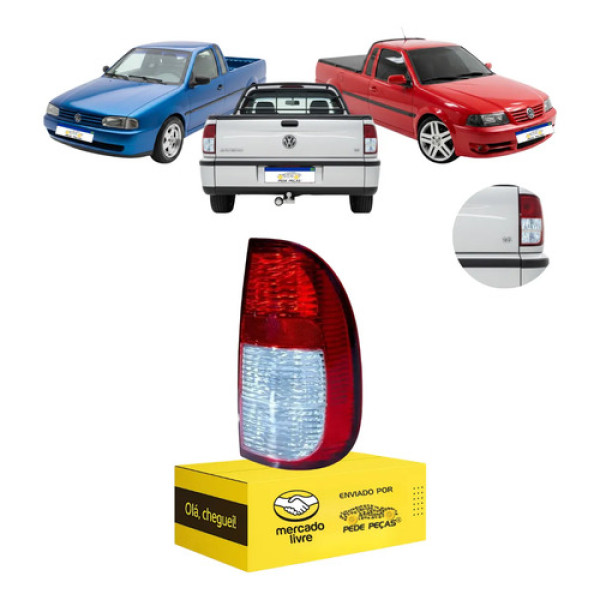 Lanterna Traseira Vw Saveiro G2 G3 1998 1999 2000 A 2005 Ld Direito/passageiro Vermelho Cristal